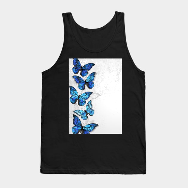 Design with Blue Butterflies Morpho Tank Top by Blackmoon9